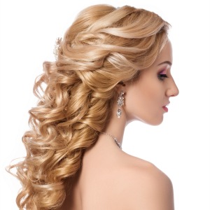 Soft curls pinned half-up